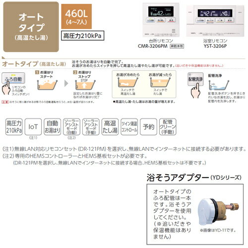 CHOFU ♪♪【工事費込】エコキュート オート 460L 角型 標準圧 一般地 無線リモコン脚部カバー EHP-4605BA-set