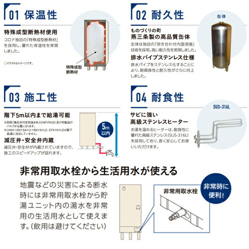 【送料無料】CORONA 電気温水器 インターホンリモコンセット付属 オート 300L 角型 スタンダード 屋内外兼用 UWH-30X1SA2U
