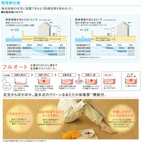 パナソニック エコキュート フルオート 460L 角型 DFシリーズ 標準圧 床暖房機能付 一般地 耐塩害仕様 リモコン脚部カバー HE-D46FQES-set