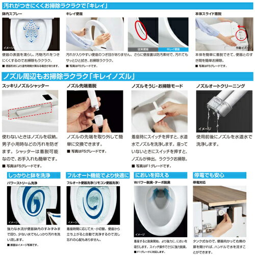 LIXIL システムトイレ フロートトイレ F1 床：排水芯200mm 間口750〜800mm 収納付...