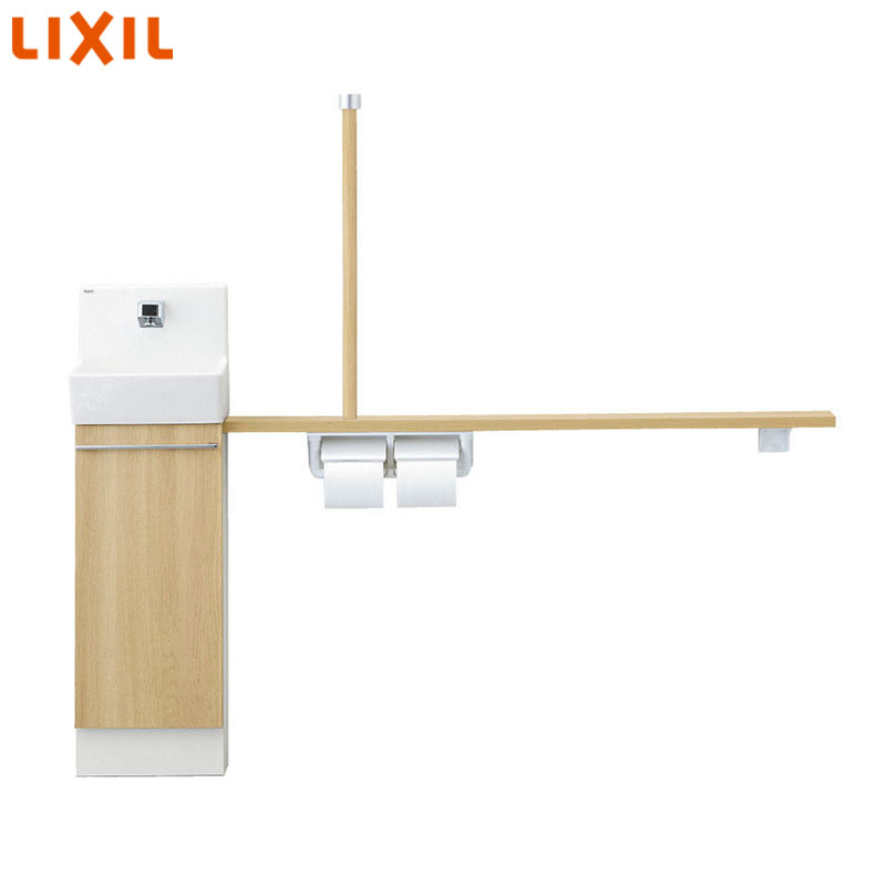 Rakuten - LIXIL 手洗キャビネット コフレル スリム 壁付 手すりカウンターキャビネットタイプ（左右共通） 自動水栓 1500サイズ 床給水・床排水 一般地・寒冷地共用 YL-DA82STA15B