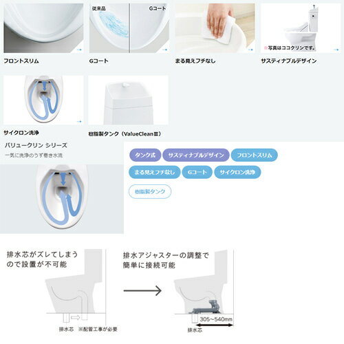 【送料無料】ジャニス 組み合わせトイレ バリュークリン3 床：排水芯305〜540mm 手...