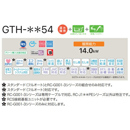 ノーリツ 熱源機 浴室・台所リモコンセット 1温度 暖房能力14.0kW PS扉内設置型 上...