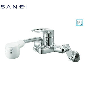 SANEI キッチン用蛇口 壁 シングルレバー混合水栓 スパウト197mm 寒冷地 K27CMK-W