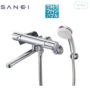 SANEI 浴室用蛇口 壁 浴槽・洗い場兼用 サーモスタット付シャワーバス混合水栓 ウルトラファインバブル付 ミスト 一般地 SK18C-M6L19