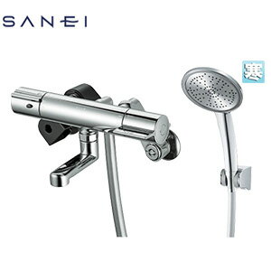 Rakuten - SANEI 浴室用蛇口 壁 洗い場専用 サーモスタット付シャワーバス混合水栓 スパウト80mm クロム 寒冷地 SK18CK-5-S