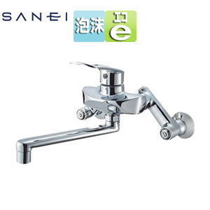 Rakuten - SANEI キッチン用蛇口 COULE 壁 シングル混合水栓 プラスエコ 泡沫 スパウト190mm 一般地 K1712E-3U-13