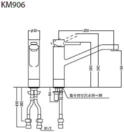 【3年あんしん保証付】【送料無料】KVK キッチン用蛇口 台 シングルレバー混合水栓 流し台用 寒冷地 KM906Z 3