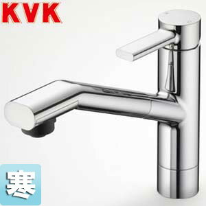 Rakuten - KVK キッチン用蛇口 台 シングルレバー混合水栓 流し台用 シャワー付 ホース引出式 寒冷地 KM908Z