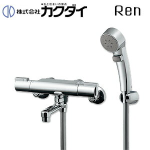 Rakuten - カクダイ 浴室用蛇口 Ren 壁 洗い場専用 サーモスタット付シャワーバス混合水栓 スパウト80mm 一般地 173-233