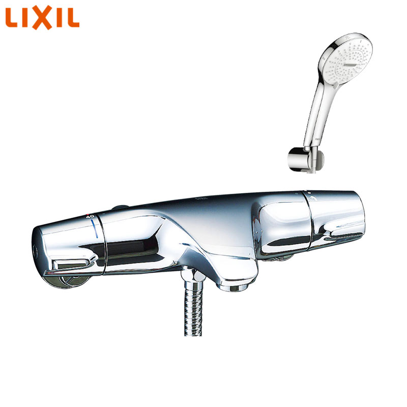Rakuten - LIXIL 浴室用蛇口 ジュエラ 壁 洗い場専用 サーモスタット付シャワーバス混合水栓 SPA U めっき 吐水口87mm 一般地 BF-J147TSR
