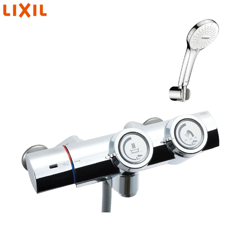 Rakuten - LIXIL ●浴室用蛇口 壁 洗い場専用 サーモスタット付シャワーバス混合水栓 プッシュ式 SPA U めっき 寒冷地 BF-HW156TNSR