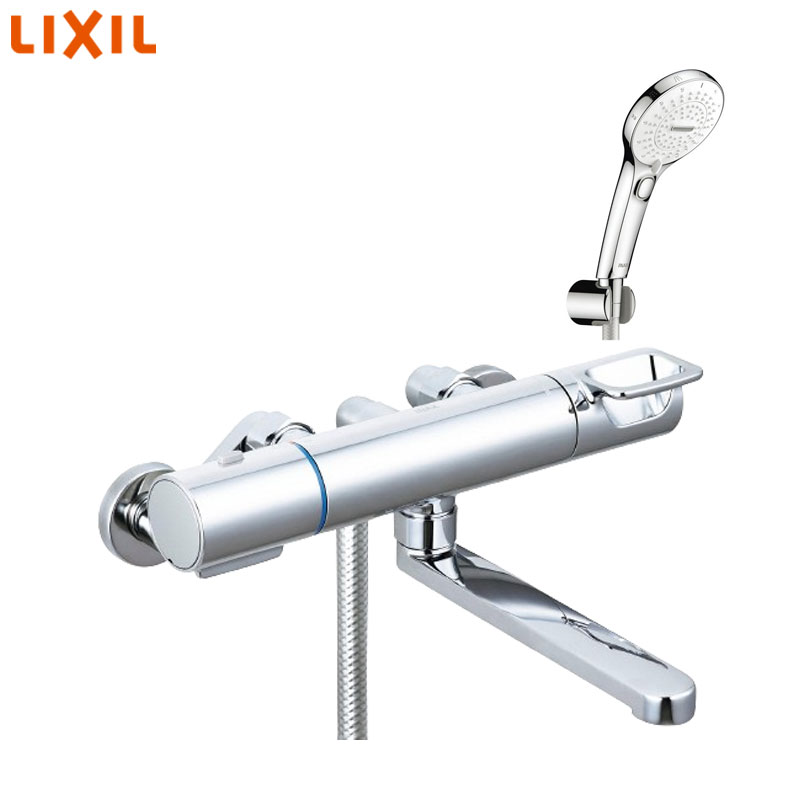 Rakuten - LIXIL 浴室用蛇口 クロマーレS 壁 浴槽・洗い場兼用 サーモスタット付シャワーバス混合水栓 SPA U スイッチ付 めっき 吐水口170mm 一般地 BF-KA145TSRM