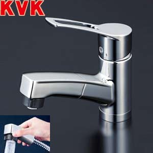 Rakuten - KVK ●洗面用蛇口 台 シングルレバー混合水栓 シャワー引出 一般地 KM8001TF