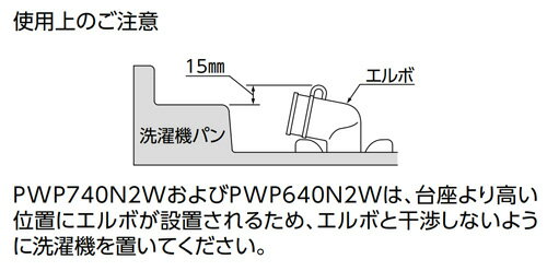 TOTO 洗濯機パン 640サイズ PWP640N2W