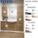 【送料無料】TOTO ●洗面化粧台セット オクターブスリム 間口1650mm 高さ1900mm 2段引き出し 自動水栓 きれい除菌水 F4 3面鏡 タッチレスワ...