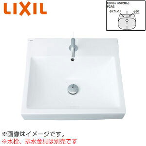 ※洗面器単品販売となりますので排水金具等は含まれておりません。 【規格・特徴】 ・サイズ:幅550×奥行500 ・容量:5.5L ・オーバーフロー穴:形状-丸 ・ベッセル式 ・ハイパーキラミック ・水栓取付穴径:φ36　1ヶ所、φ27　1ヶ所 　(LIXILカラン穴形状種類:FCRS) ・排水金具呼び径:φ25mm 【カラー】 ・ピュアホワイト(BW1) 【注意】 洗面器のみの販売です。水栓や排水金具、固定金具などは別売になります。 ベッセル式施工の洗面器単体の取り付け時には固定金具が必要です。 ・固定金具:A-4827 ※洗面器の背面には釉薬がかかっていません。 カラン穴形状はN,ANC、FCRS、FCPR、FCの5種類があります。 アクアセラミック仕様にもできます。仕様変更の場合はお問合わせ下さい。 また、取付可能な水栓のご相談やお見積もりなどさせて頂きます。 【商品説明】 カウンター上に置くベッセル式なら、ゆったりとした内寸を確保しながら、カウンターの奥行きをコンパクトにできます。 別売のφ36mmの穴径の水栓とオートソープや水石けん入れを組み合わせて使用して下さい。 【メーカー直送便の注意事項】 下記の条件がございますので、商品によってはご準備くださいますようお願い致します。 ※別途金額が発生する場合がありますので必ずご一読ください。 ■商品お渡しについて 基本ドライバー1人で訪問の為、荷下ろしの際にお手伝いできる方が必要となります。 集合住宅の場合は1階及びエントランス、戸建住宅の場合は玄関先でのお引き渡しとなります。 ■配送車について 一般的な宅配業者でございません。メーカー指定の大型トラック(4t車)にての配送となります。 道幅6m(一般的な軽自動車がすれ違える道幅)以下の場合、配達ができません。 別途追加料金が発生いたしますが、2tトラックでの手配が可能です。 階段、狭所など困難な場合はご相談ください。 ■商品お届け日について メーカーに在庫があり、日にち指定がない場合は、翌日、または翌々日のお届けとなります。ご希望日がありましたらご注文フォームの「お届け日時」にご記入ください。(平日のみ) 納期要確認の記載のある商品や受注生産商品の場合、納期にお時間が掛かります。詳細な納期については商品により異なりますので、改めて当店よりご連絡させて頂きます。 ■お届け時間について 時間指定が出来かねます。必ず連絡が取れる電話番号と荷受人のお名前を記載ください。 当日の配送時間(目安)については、配送前にドライバーよりご連絡させて頂きます。 (配送前連絡はサービスとなりますので確約するものではございません) ■不在時の再配達について 不在の場合は運送会社が持ち帰り、当日の再配達が出来かねます。 また保管料・再配達の手数料が発生する場合（お客様負担）がございますのでお届け日には必ずご在宅いただけますようお願い致します。 ■配送エリアについて 沖縄・離島地域の場合、別途費用がかかる場合がございます。 ■お支払い方法について 「後払い」「クレジットカード」「銀行振込」「郵便振替」のみとなります。 ご入金確認後にメーカーへ発注させていただきます。 【大型商品の配送について】 ■基本ドライバー1人で訪問の為、荷下ろしの際にお手伝いできる方が必要となります。 ■大型トラック(4t車)にて配送となります。 道幅6m(一般的な軽自動車がすれ違える道幅)以下の場合、配達ができません。 ※別途追加料金が発生いたしますが、2tトラックでの手配が可能です。 階段、狭所など困難な場合はご相談ください。 ■時間指定が出来かねます。 その為、必ず連絡が取れる電話番号と荷受人の名前を記載ください。 当日の配送時間(目安)については、配送前にドライバーよりご連絡させて頂きます。 INAX 洗面器単体 水石けん入れ オーバーフロー穴ありLIXILL-536FCRS