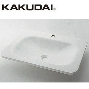 カクダイ 洗面器単品 オーバーカウンター式 角形 620×460 人工大理石 水栓取付穴径:φ35 中央1ヶ所 マルモリン ホワイト #MR-493220W