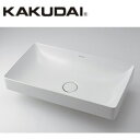 カクダイ 洗面器単品 デュラビット DuraSquare ハーフベッセル式 半埋込 角形 600×345 専用排水上部セット付 #DU-2355600000