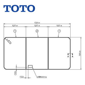 【3年あんしん保証付】TOTO ●ふろふた 組みふた 3枚組 1580mm×765mm ホワイト ハーフバス08用 浴槽部材 PCD1660N#NW1