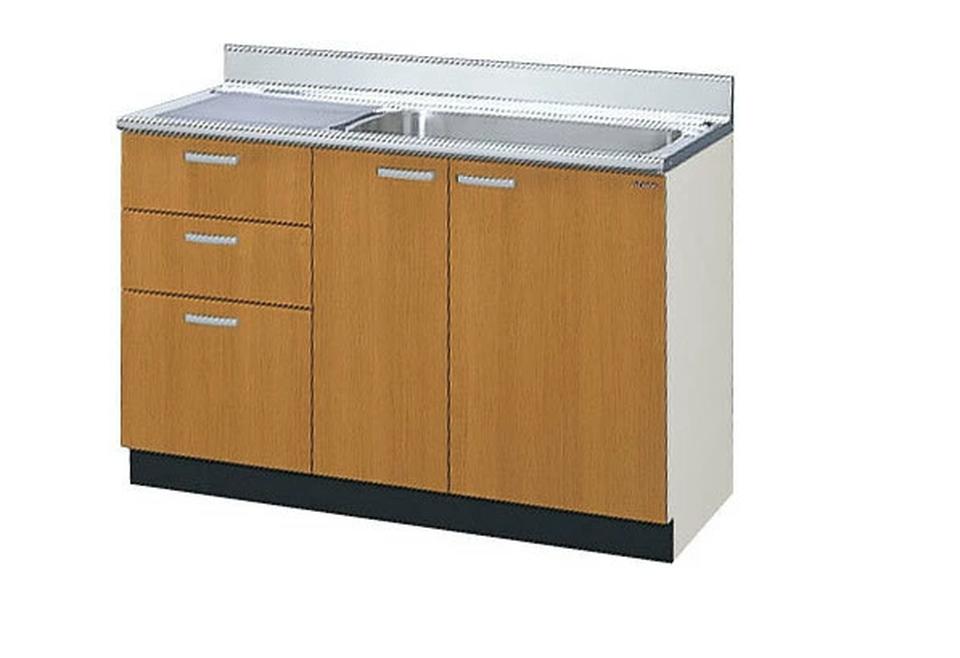 LIXIL[GS-S-120MXT]木製キャビネットGSシリーズ　流し台3段引き出し
