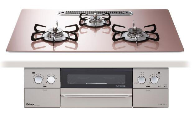 パロマ ビルトインコンロ FACEIS クリアガラスコートトップ750シルキーピンク:PD-862WS-U75GP