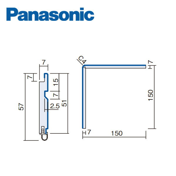 パナソニック 腰壁パネル4mm厚用 出隅コーナー材 幅木用 1個入 QTE22DA Panasonic