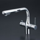 KVK ビルトイン浄水器用シングルシャワー付混合栓 センサー付 ACタイプ 浄水カートリッジセット付 eレバー めっき 一般地仕様 KM6131SCEC