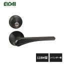 永大産業 レバーハンドル 丸座タイプ 11BM型 シリンダー錠 ブラック色 TDB-CC11BM1 EIDAI