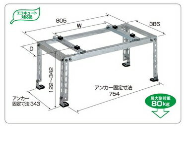 【7000円以上で送料無料】バクマ工業 エアコン室外ユニット用据付架台 平地・傾斜置用架台 B-HM3