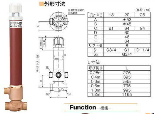 【メーカー直送】竹村製作所 不凍水抜栓 MX-D (湯水抜栓) MX-D-2513060 ■本体のみ