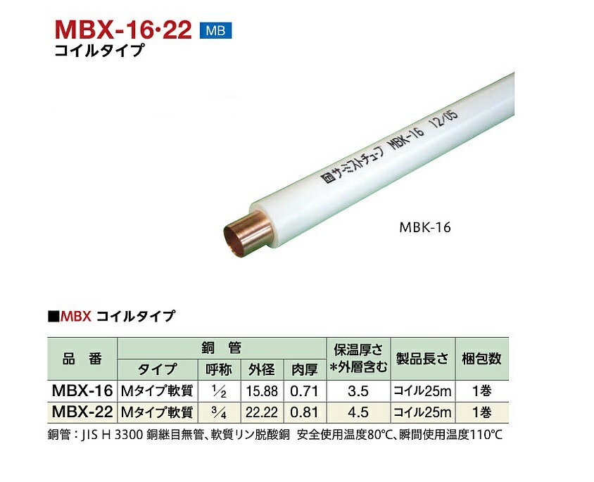 超美品 ミヤコ 給湯用被覆銅管 Mbx 22 22 22 25m 送料無料 北海道 九州 離島は別途送料 値引 Www Ump Ac Id