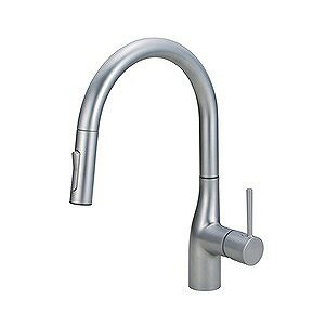 【送料無料】KVK KM6061ECP 流し台用シングルレバー式シャワー付混合栓 パール調めっき 吐水口回転規制..