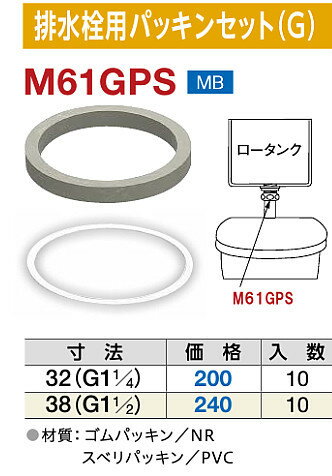 ミヤコ 排水栓用パッキンセット(G) M