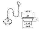 ◆【メール便対応可】 パナソニック panasonic RLXGVDT412Z カサ付ゴム栓 Φ53×Φ37 高さ20 チェーン長さ450 ≪パナソニック RLXGVDT412Z≫