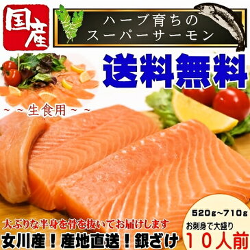 【送料無料】安心と安全の純国産サーモン☆宮城県産骨なしお刺身用金華銀ざけたっぷり半身一枚_女川産_ギンザケ_銀鮭_サケ_金華銀_金華銀鮭 しゃけ ギフト 御中元 あす楽 お中元 御歳暮 お歳暮