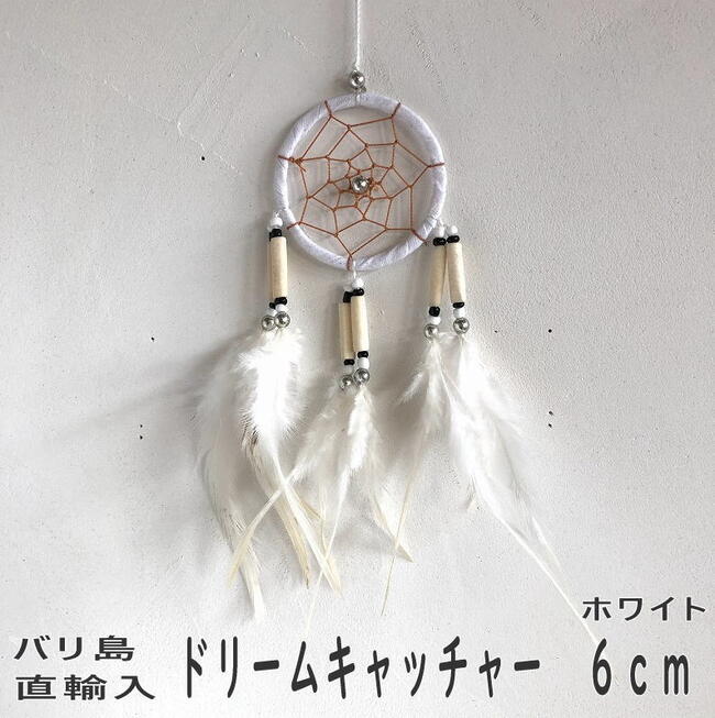 送料無料 ドリームキャッチャー 車 おしゃれ キャンプ バンライフ カーキャンプ アジアン雑貨 バリ雑貨 ビーチスタイル カーアクセサリー カフェ サロン エステ スパ サーファーズハウス ボヘミアン BOHO アジアンインテリア アジアン家具 バリ島直輸入6cm ホワイト通販格安セール情報 楽天 通販