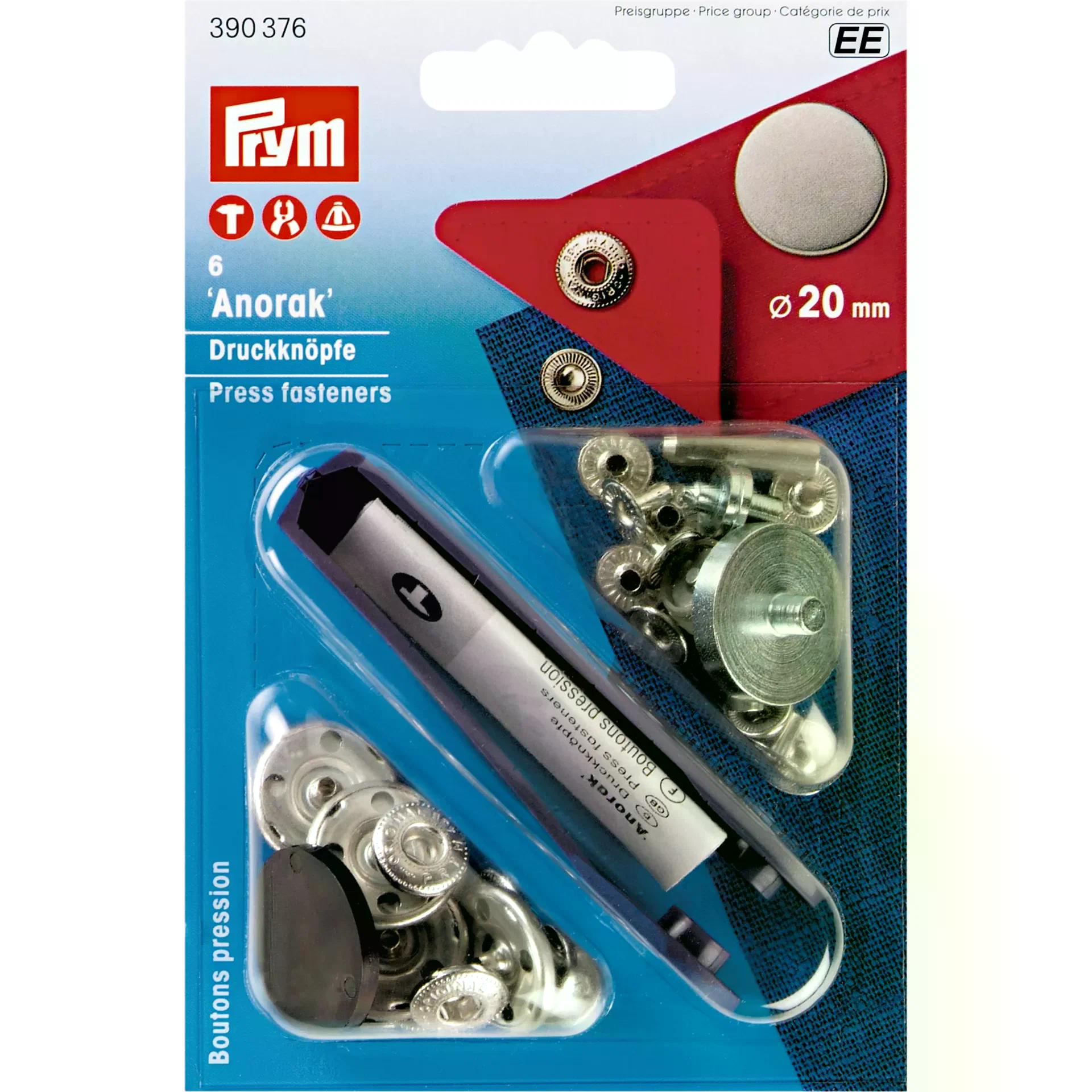 Rakuten - プリム(Prym) アノラックバネホック Φ20mm(工具付き) アンティークスティールマット6組入 390376 ヴァリオクリエイティブツール用 クラフト社 クリックポスト可