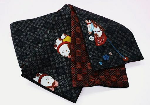 「ひさかたろまん」リバーシブル細帯 リバーシブル半巾帯 日本製