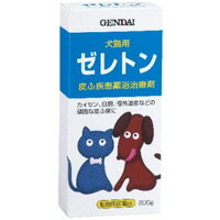 商品説明 犬猫用の皮ふ疾患薬浴治療剤です。次のようなときにお使いください。かゆみが強いとき。カサカサしているとき。カイセン・ヒゼンダニ・ノミに 成分・分量本剤100g中 成分：含有量：働き】 イオウ：5.0g：殺菌、殺虫、角質軟化作用などがあります。 ジフェンヒドラミン：0.5g：抗ヒスタミン薬。発赤、腫脹、掻痒(そうよう)感を鎮めます。 　 効能 外部寄生虫症における症状改善、湿疹、アレルギー性皮膚炎、掻痒(そうよう)性皮膚炎、皮膚糸状菌症、じんま疹 用法・容量 患部に1日1-2回塗擦します。15分後に荒い落としてください。 注意(一般的注意) 1.本剤は効能・効果において定められた目的にのみ使用して下さい。2.本剤は定められた用法・用量を厳守してください。 (使用者に対する注意) 1.本剤の有効成分であるジフェンヒドラミンに人で光過敏症及び皮膚炎が認められたとする報告があるので、皮膚に付着したときは石けんなどでよく洗ってください。過敏症状があらわれた場合は使用を中止してください。 2.誤って本剤が目に入った場合は、こすらずに直ちに水道水で十分に洗い流した後に、必要に応じて眼科医の診察を受けてください。 (犬及び猫に対する注意) 適用上の注意 (1)本剤は外用以外に使用しないでください。 (2)発赤、腫脹、湿潤などの症状が悪化した場合は、使用を中止し、獣医師に相談してください。 (3)しばらく使用しても症状の改善が見られない場合は、使用を中止し、獣医師に相談してください。 (4)耳の内部、傷口、化膿している部分には使用しないでください。 (5)目に入らないように注意してください。 (取扱い上の注意) (1)よく振り混ぜてから使用してください。 (2)誤用の原因になったり品質が変わるのを防ぐため、他の容器に入れ替えないでください。 (3)内容に異常を認めたものは使用しないでください。 (4)使用期限を過ぎた製品は使用しないでください。 (5)使用済みの容器は地方公共団体条例などに従って処分してください。 (保管上の注意) (1)小児の手の届かないところに保管してください。 (2)容器のふたをしっかり閉め、直射日光を避けてなるべく湿気の少ない涼しいところに保管してください。 広告文責 くすりの勉強堂 文責：薬剤師　薄葉 俊子TEL 0248-94-8718 発売元：現代製薬