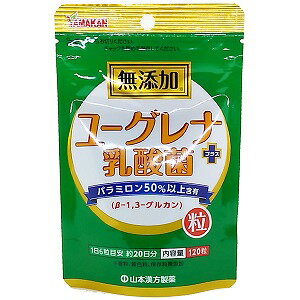 山本漢方 ユーグレナ+乳酸菌 粒 (120粒) メール便送料無料