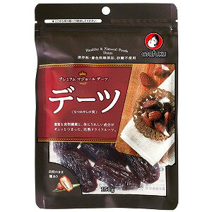 ※パッケージデザイン等は予告なく変更されることがあります。予めご了承下さい。商品特徴●デーツは「なつめやし」の実です。 イラン、UAE、エジプト、アメリカ等で生産されており、砂漠の過酷な条件で生育する生命力の強さから「生命の木」と呼ばれています。 ラマダン(断食用)明けに最初に口にするのがデーツといわれるほど、中近東諸国では欠かせない食べ物で、美の象徴とされるクレオパトラも愛した果実といわれています。 ●砂漠地帯で取れ、貴重な栄養源とされる“デーツ”には、 鉄分・カリウム・カルシウム・マグネシウム・食物繊維など、女性には嬉しい栄養分が含まれている果実です。 ●肥料や農薬を使用せず、天日乾燥加工した健康食品です。自然のコク深い甘みと、しっとりした食感で人気です。 ●「お好みソース」の甘味のもととしてオタフクが長年使っている原料です。お召し上がり方 1日3〜5粒程度を目安に、おやつや朝食時などに種を除いてお召し上がり下さい。※硬い場合はレンジで20秒くらいチンすると軟らかく香ばしくなります。 原材料名　デーツ栄養成分表示　(100gあたり)エネルギー：332kcalたんぱく質：2.3g 脂質：0g炭水化物：84.8g糖質：76.8g食物繊維：8.0g食塩相当量：0.01g保存方法 直射日光、高温多湿を避けて常温で保存してください。広告文責くすりの勉強堂TEL 0248-94-8718■発売元：オタフクソース株式会社