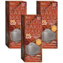 KUCHIRAKU MASK 30枚 グレー×3個セット 送料無料(4)