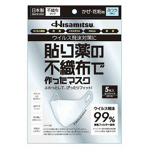 貼り薬の不織布で作ったマスク ふつう 5枚入