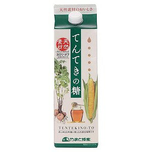 ※パッケージデザイン等は予告なく変更されることがあります。予め御了承下さい。【商品特徴】・砂糖に比べてカロリーは2/3と控えめ 100gあたり387kcalの砂糖に対して、てんてきの糖は275kcalとカロリー控えめ。甘味度は温度によって感じ方が変わります。 甘みに切れがあり、自然で優しく、クセがありません。(冷えれば冷えるほど甘さが増します)・天然原料（トウモロコシ）を使用した安心安全の甘味料 高果糖液糖と蜂蜜だけで作り、余分な添加物は一切使用していません。「てんてきの糖」は天然成分の果糖をベースにした、安心・安全の甘味料です。 ・虫歯の原因になるデキストランを作らないデキストランは多糖類の一種で、歯垢として沈殿し、虫歯の原因になると言われています。 そのデキストランを作りません。 摂取後、約30分ですばやくエネルギー化するため、マラソンの水分補給や疲労回復、スポーツドリンクにも利用されています。【原材料分】 高果糖液糖（国内製造）、はちみつ（国産）【栄養成分】(100g)あたりエネルギー：276kcalたんぱく質：0g 脂質：0g炭水化物：75g食塩相当量：0g【注意事項】 ・添加物や保存料は使用していません。開封後の保管時にはキャップをしっかりと閉じて保管してください。 ・容器は破損することがあります。容器への衝撃、冷凍庫保管、直射日光の当たる窓際や車内での放置は避けて下さい。■発売元：株式会社やまと蜂蜜 広告文責くすりの勉強堂0248-94-8718