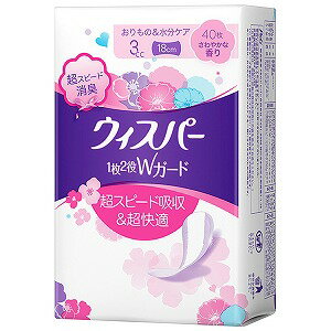 ウィスパー 1枚2役Wガード 女性用 吸水ケア 3cc さわやかな香り 40枚入