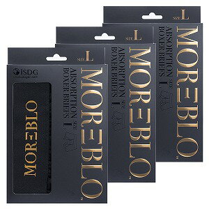 MOREBLO(モアブロ) 吸水ボクサーパンツ ブラック Lサイズ 1枚入×3個セット