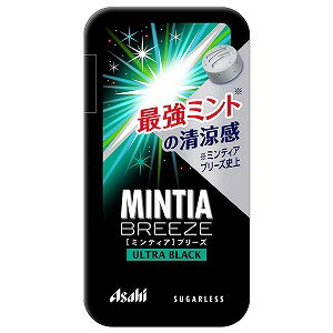 ※パッケージデザイン等は予告なく変更されることがあります。予め御了承下さい。【商品特徴】 ・最強ミント※の清涼感が特長の、大粒タイプのミントタブレット。 ・ドライな味わいと、冷感を伴う強い清涼感が両立した、ボリューム感のある味わい。ブリーズの中心ラインである、ミント4品としては初のメントールカプセル配合。 ・黒のワンカラーのシンプルなデザイン。※ミンティアブリーズ史上【原材料】 甘味料(ソルビトール、アスパルテーム・L-フェニルアラニン化合物、アセスルファムK)、香料、微粒酸化ケイ素、ショ糖エステル、着色料(カカオ、クチナシ)、(一部にゼラチンを含む) 【栄養成分】1製品(22g)当たりエネルギー：71kcalたんぱく質：0.088g脂質：0.1〜1.3g 炭水化物：21g糖類：0g食塩相当量：0.0036g■販売元：アサヒグループ食品株式会社くすりの勉強堂 0248-94-8718