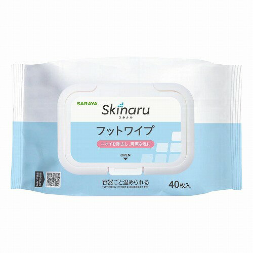 ※パッケージデザイン等は予告なく変更されることがあります。予め御了承下さい。 【商品特徴】 ■いつでもどこでも、足をすばやく清潔に ・天然洗浄成分ソホロ(※1)+除菌成分PHMB(※2)の力で足を清潔に清拭できるウェットシート ・タオルウォーマーや電子レンジで容器ごと温めてご使用できます ・1枚サイズ:200mm×300mm ※1 加水分解パームソホロ脂質 ※2 ポリアミノプロピルビグアニド 【使用方法】 ・シートを1枚ずつ取り出し、足の指や指の間、かかとなど足部の清拭にご使用いただけます。(目安：片足に1枚使用) ※ 足以外にもご使用できます。 【成分】 ・水、BG、グリセリン、加水分解パームソホロ脂質(SOFORO)、ポリアミノプロピルビグアニド(PHMB)、加水分解ハトムギ種子(消臭効果)、クエン酸ナトリウム、フェノキシエタノール ・液性:弱酸性 【注意事項】 ・乾燥を防ぐために使用後はフタをしっかりと閉めてください。 ・電子レンジやタオルウォーマーで温める場合は、必ずフタを開けてから温めてください。 ・不織布は水に溶けないため、トイレに流さないでください。 ・傷口や粘膜へは使用しないでください。 ・傷、はれもの、湿しんなど、肌に異常があるときは使用しないでください。 ・使用中や使用後に赤み、はれ、かゆみ、かぶれ、刺激、色抜け(白斑)や黒ずみなどの異常や、直射日光が当たって同様の症状があらわれたときには使用を中止し、専門医などに相談してください。 ・液が目に入った場合、(コンタクトレンズは外し)直ちに流水で15分以上洗い流してください。異常が残る場合には、専門医などに相談してください。 ・使用している不織布の性質上、経時的に不織布が変色することがありますが、使用上問題ありません。 ・小児や認知症の方の手の届かない所に保管してください。 ・直射日光、高温を避けて保管してください。 ・電子レンジで温めて使用する場合、特に連続して温める場合は中身が熱くなりますのでやけどに注意してください。 ■発売元：サラヤ 株式会社 広告文責 くすりの勉強堂 TEL0248-94-8718