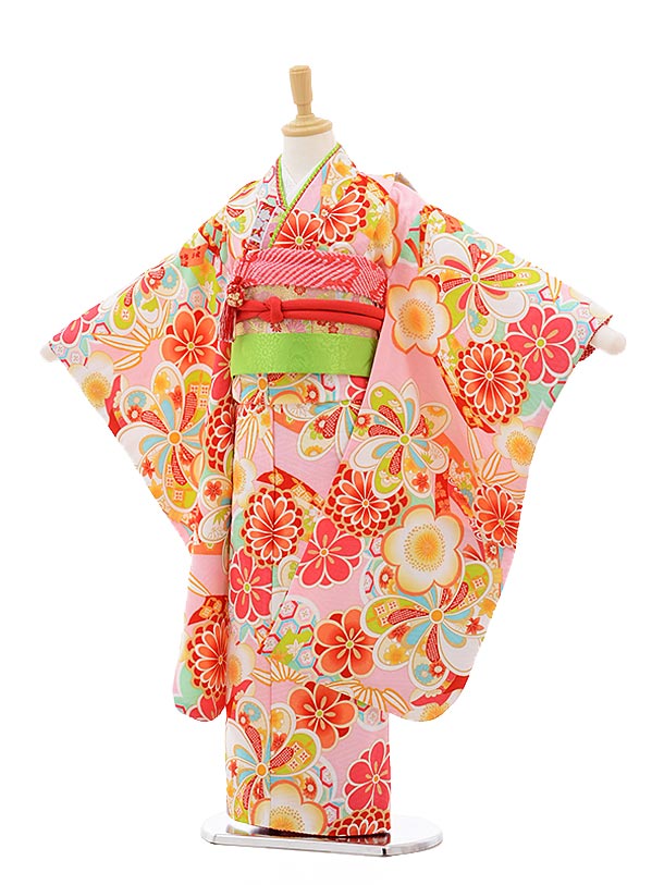 753 七五三 着物 7歳 フルセット 女の子 ブランド 7歳 着物 レンタル 七五三 レンタル 753 七五三 女の子 七五三 レンタル 7520 式部浪漫 ピンク地 古典 梅菊 7歳女の子 753 七五三 子供 七五三 着物 7歳 女の子 往復送料無料【レンタル】